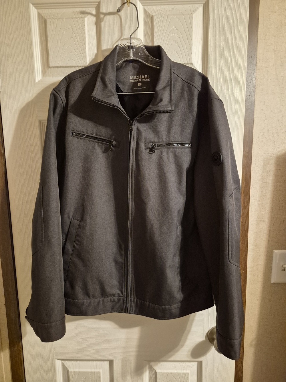 Michael Kors Men's Dark Gray Lightweight Zip Jacket